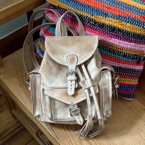 Freebird Beige Leather Backpack - Picture 2 of 6